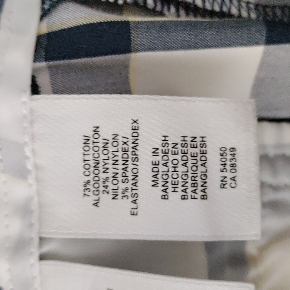 *E194 Anne Klein Sport navy, green & yellow cotton plaid shorts 12 FINAL PRICE - Picture 10 of 11